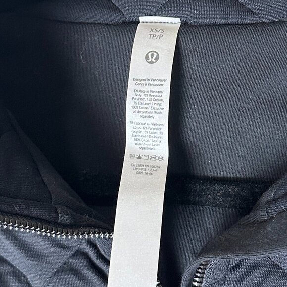 LULULEMON Scuba Oversized Quilted Half Zip Black Size XS/S - Picture 5 of 11